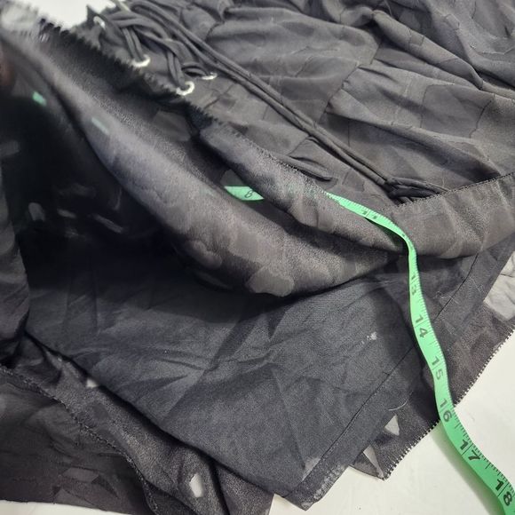 IRO  Carmel 16 W lace up chiffoncriss cross lace  black sheer skirts size 42 - Picture 9 of 13